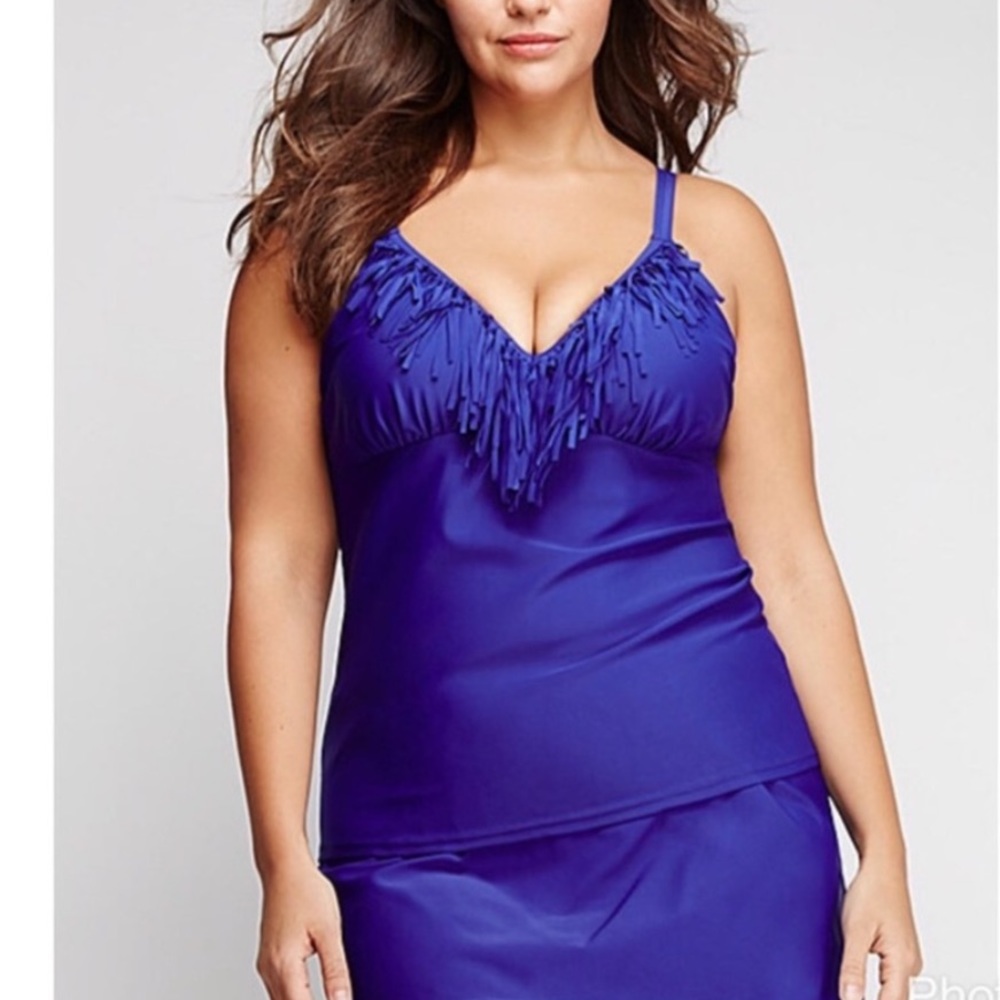 Lane Bryant Fringe TANKINI Top 28